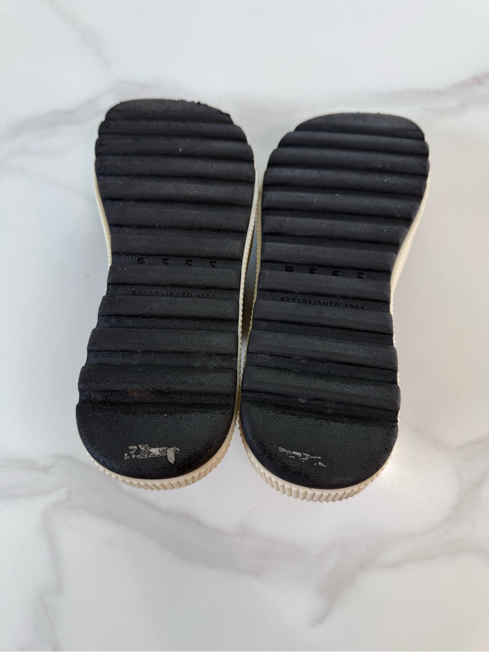 Reef Black Slingback Platform Sandals with Cream Ribbed Sole - Picture 6 of 8